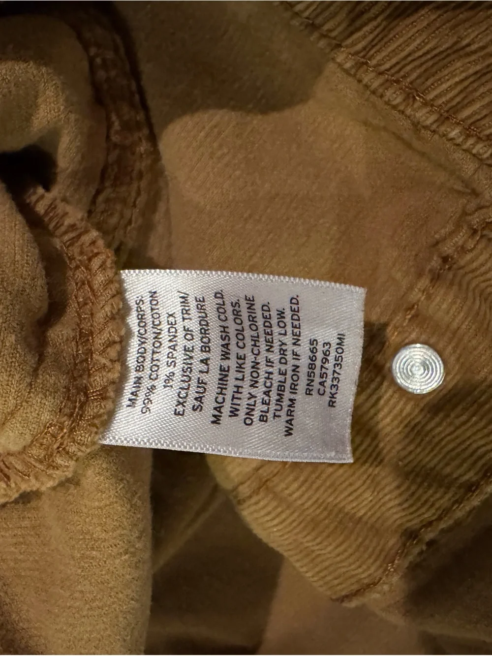 Wild Pearl Button-Front Corduroy Mini Skirt in Camel Brown